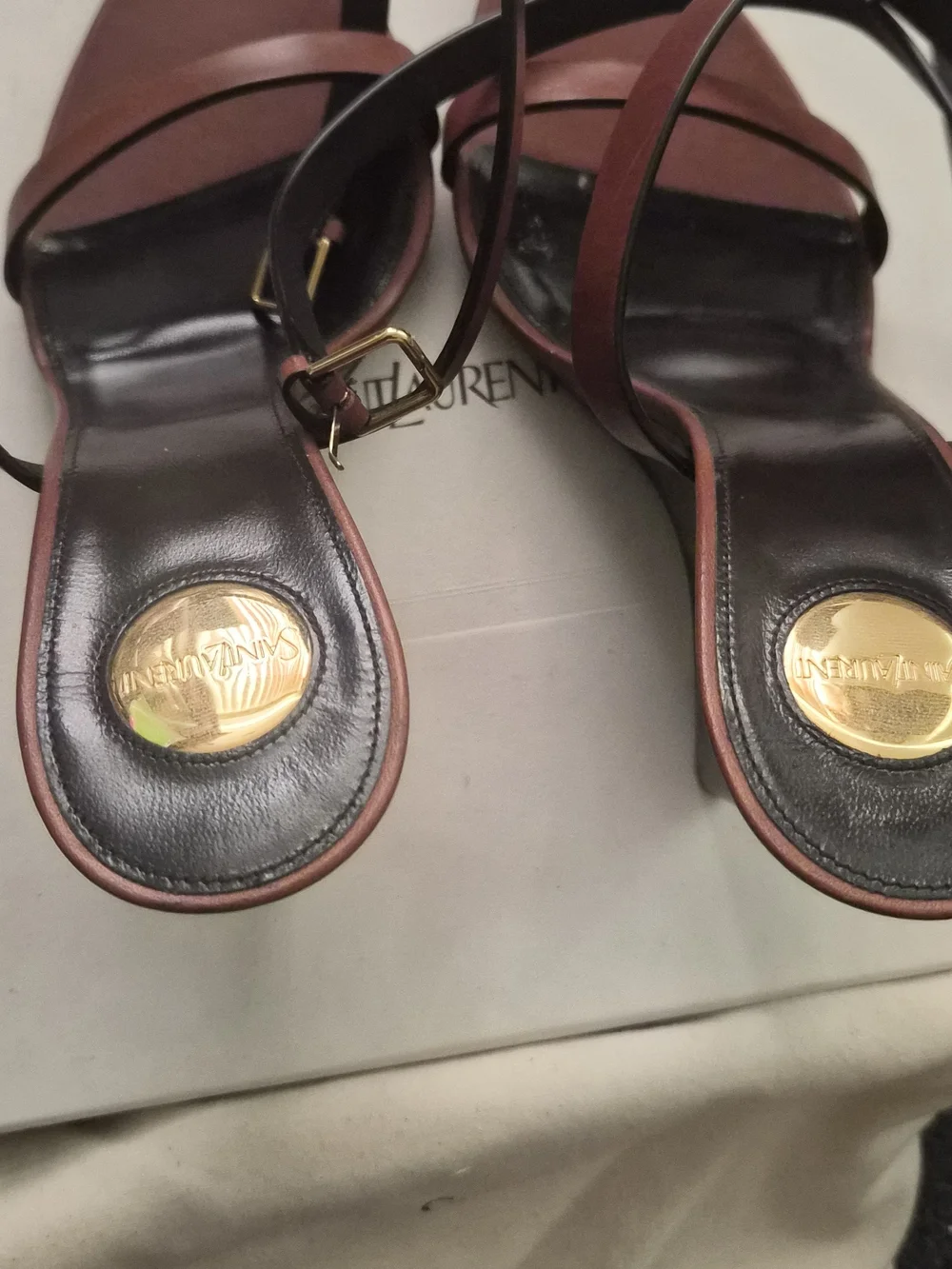 Saint Laurent Maine Liscio wedge sandals